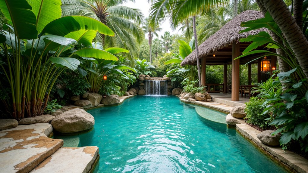 20 Creative Pool Ideas to Add Personality to Your Yard tropical paradise backyard oasis