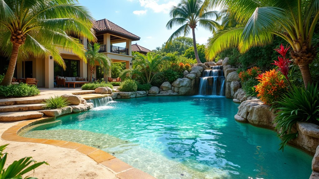 18 Stunning Backyard Pool Ideas to Transform Your Outdoor Space tropical paradise backyard oasis