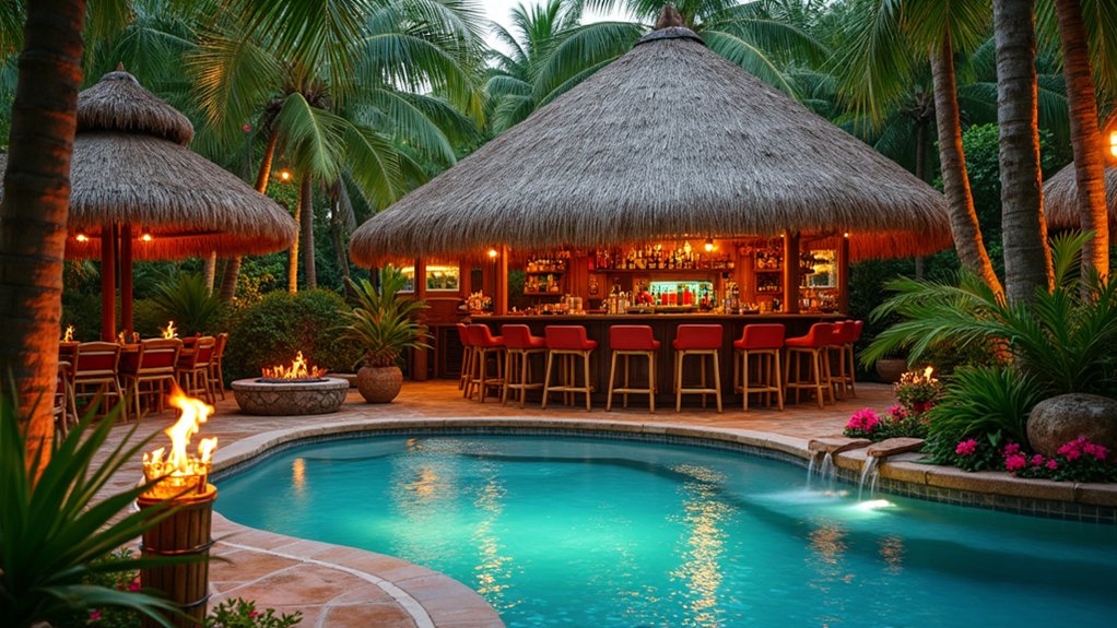 18 Pool Ideas With Bar Features for the Perfect Party Setup tropical paradise cocktail retreat