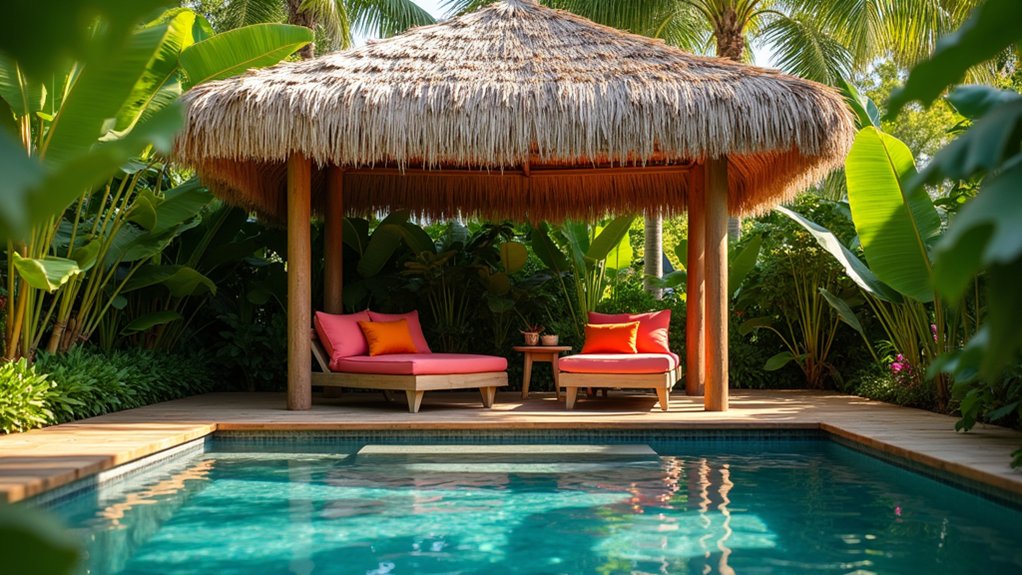19 Airy Pool Deck Gazebo Ideas That Invite You to Lounge tropical paradise lounge retreat