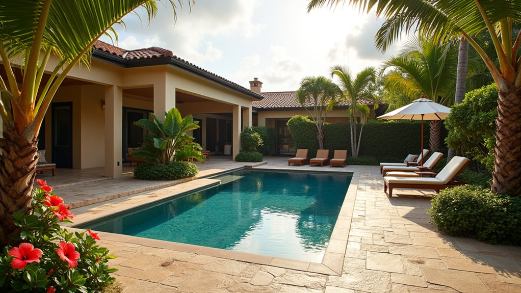 23 Beautiful Pool Deck Ideas Inground Pavers for a Polished Look tropical paradise pool deck