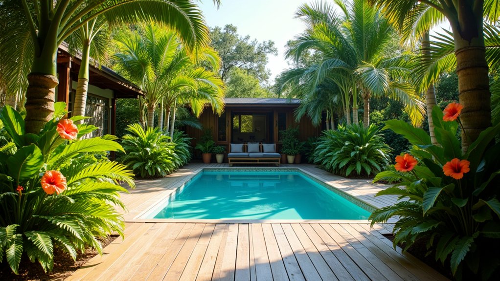 21 Inspiring Pool Deck Makeover Ideas You’ll Want to Try This Summer tropical plant border design