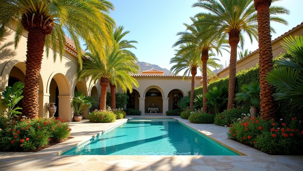 23 Flashy Las Vegas Pool Landscaping Ideas That Bring the Wow Factor tropical poolside palm paradise