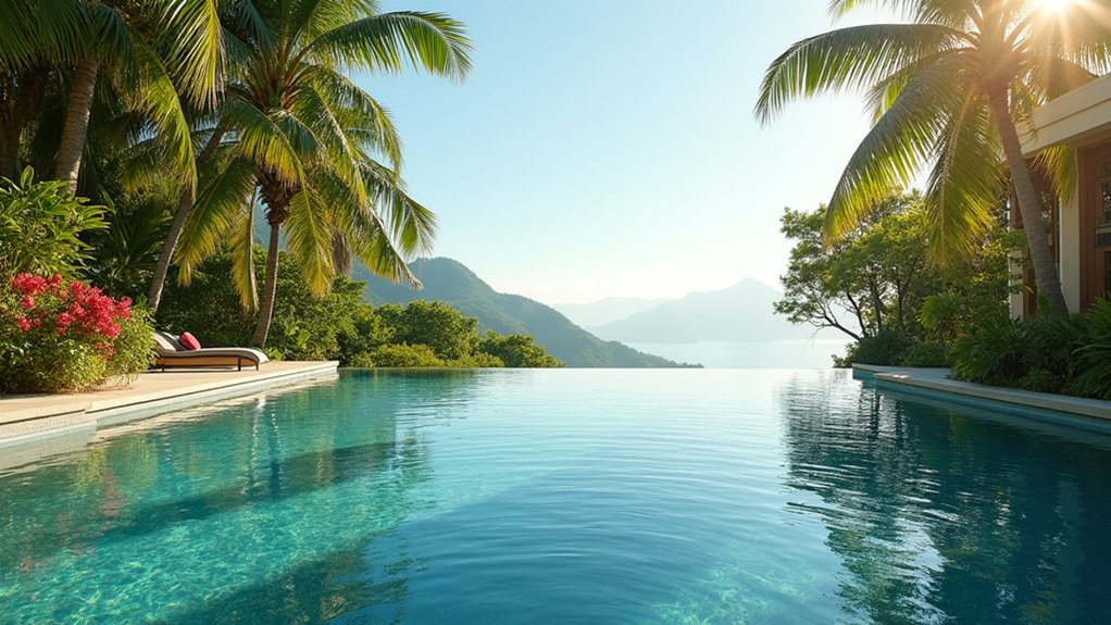 23 Sleek Pool Ideas With Zero Edge Effects That Impress tropical poolside paradise escape