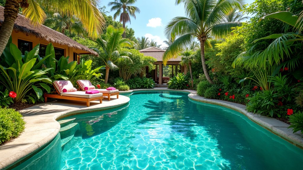 18 Kidney-Shaped Pool Design Ideas for Organic Appeal tropical poolside paradise retreat