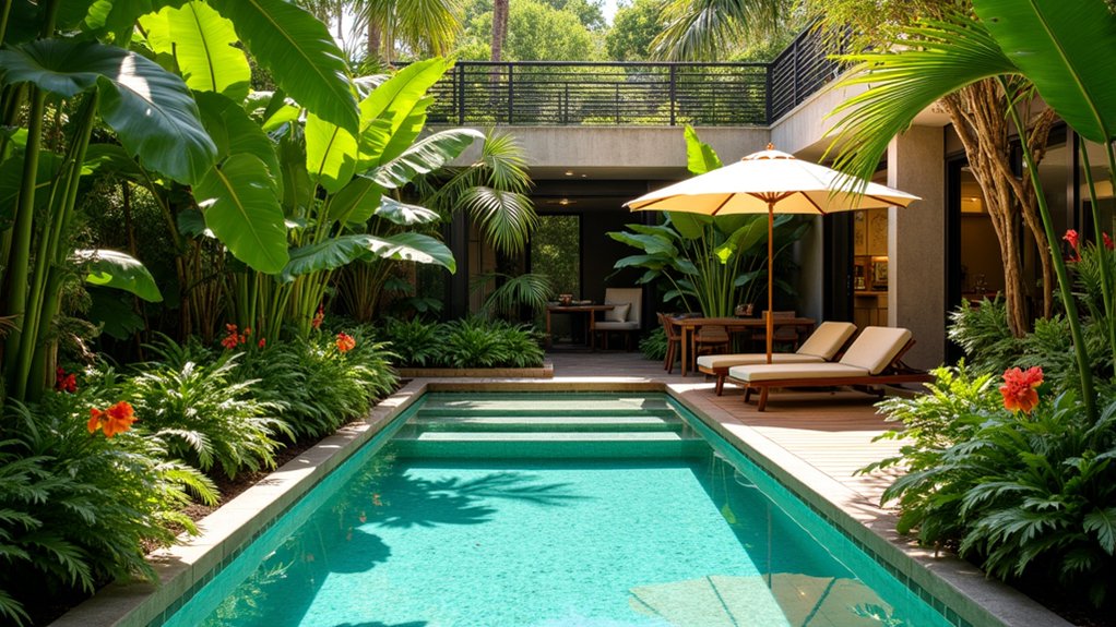 20 Gorgeous Small Backyard Pool Ideas for Compact Spaces tropical retreat small pool