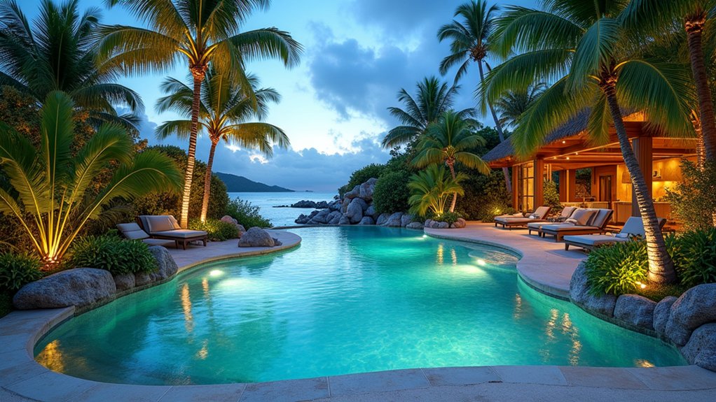 20 Pool Ideas With Zero Entry Designs for Effortless Access tropical serene lagoon pool