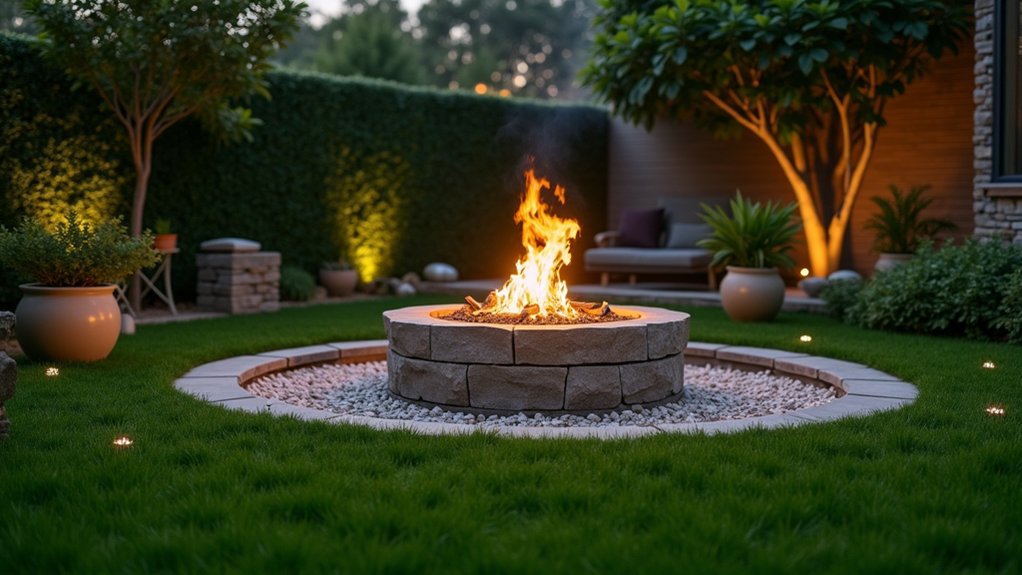 23 Fresh Pool Landscaping With Turf for a Lush, Low-Maintenance Look turf accents for fire pit