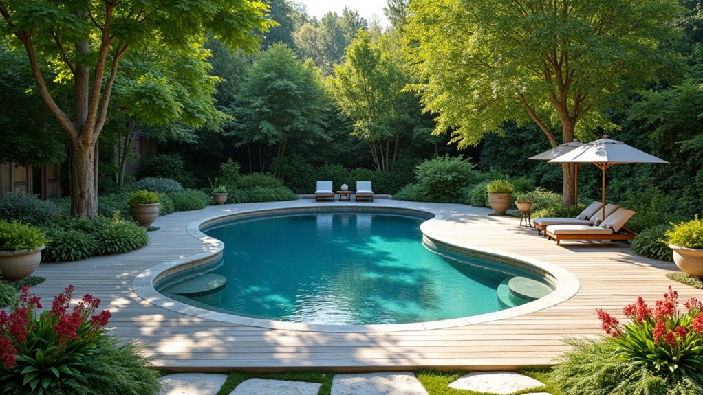 23 Modern Pool Landscaping Ideas That Redefine Backyard Design unique asymmetrical pool landscaping