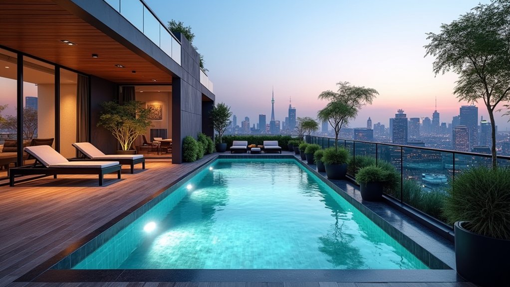 20 Gorgeous Small Backyard Pool Ideas for Compact Spaces urban chic rooftop retreat