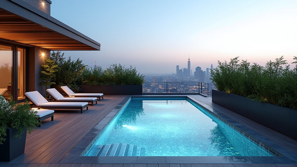 15 Stylish Plunge Pool Design Ideas to Cool Down in Style urban rooftop paradise retreat