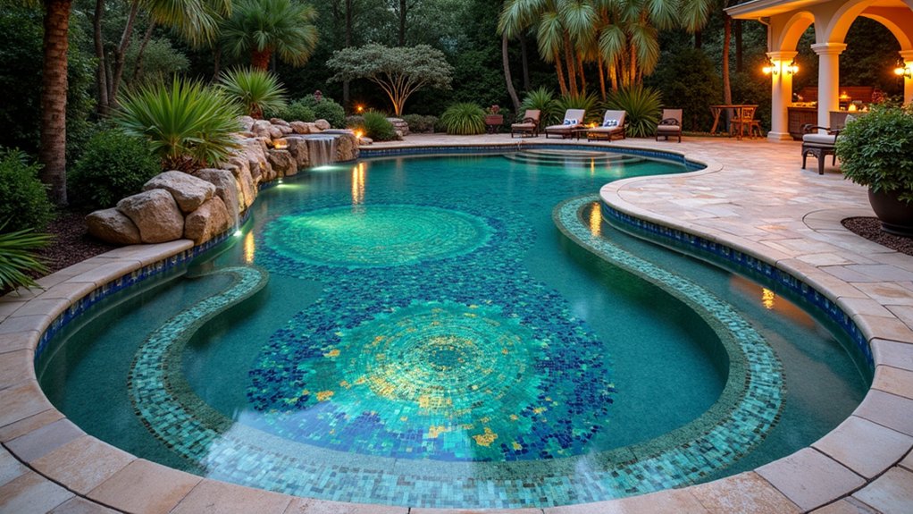 17 Modern Inground Pool Deck Ideas That Define Luxury vibrant artistic mosaic elegance