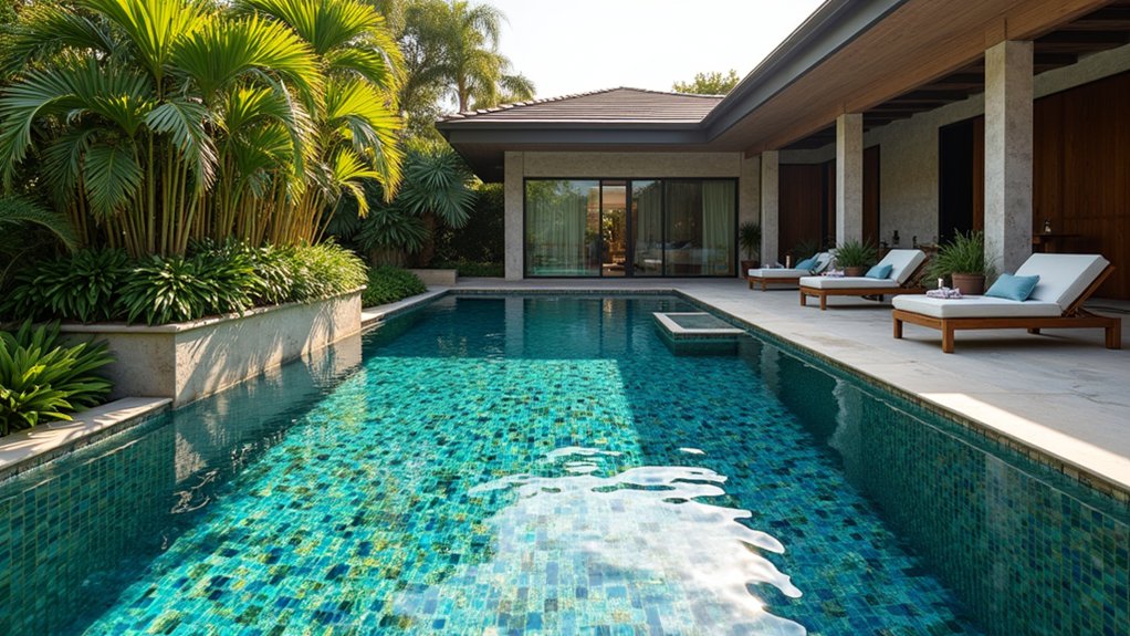 20 Residential Pool Design Ideas for Everyday Elegance vibrant artistic mosaic tiles