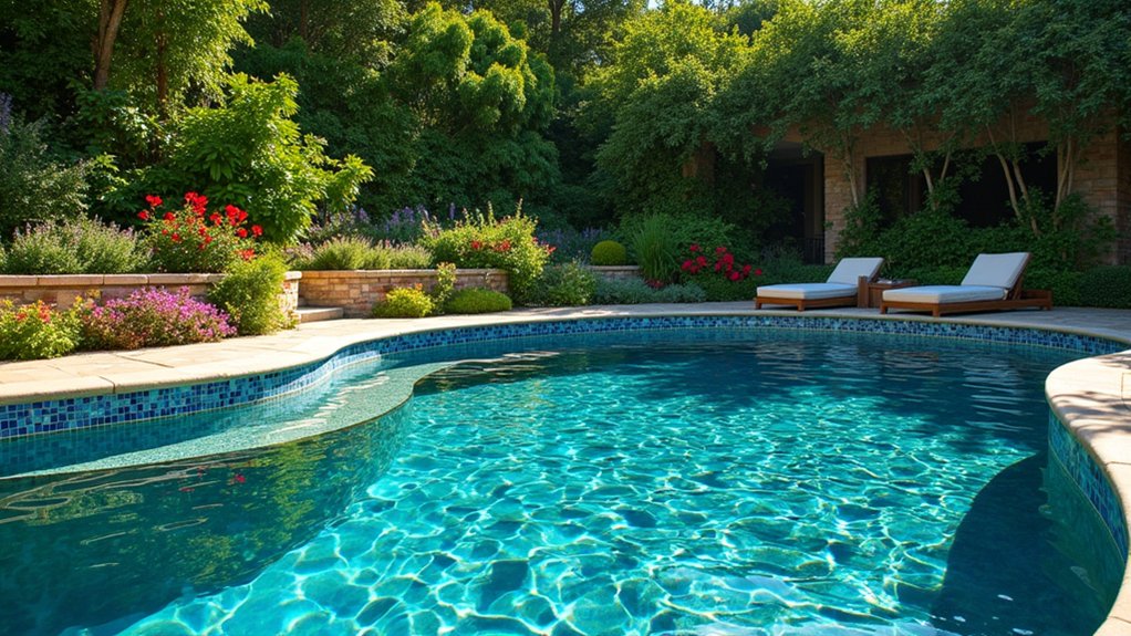 23 Oval Pool Design Ideas That Flow Beautifully in Any Yard vibrant artistic pool accents