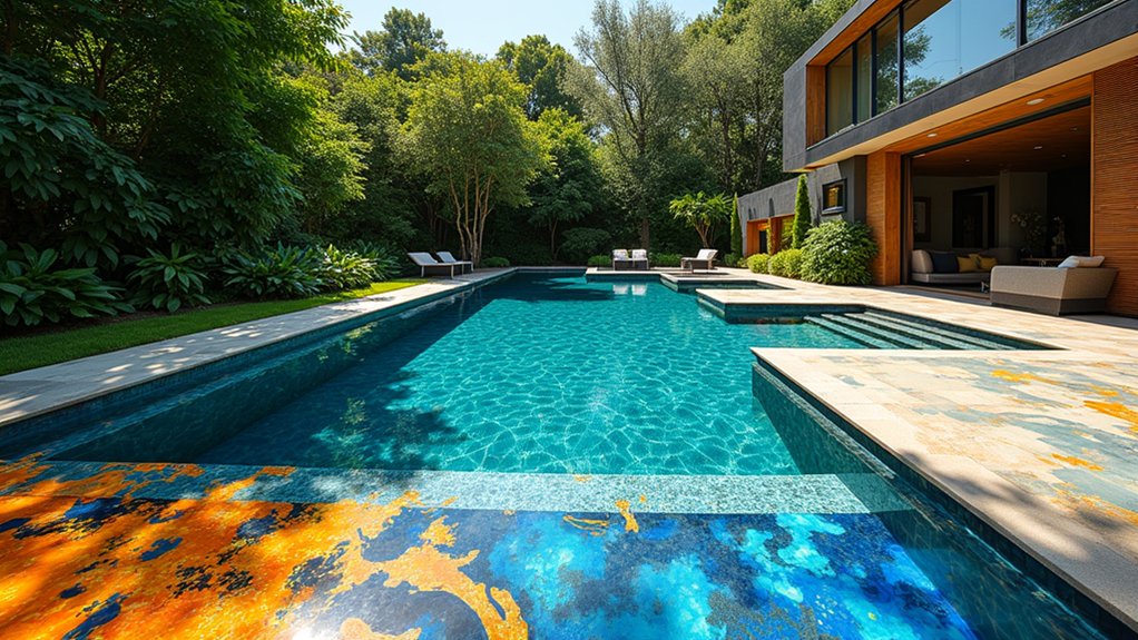 vibrant artistic pool design