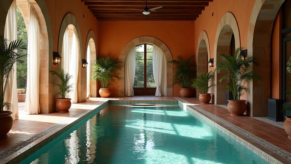 23 Indoor Pool Design Ideas for Year-Round Enjoyment vibrant coastal indoor oasis