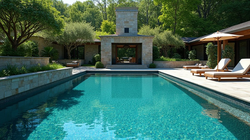 20 Residential Pool Design Ideas for Everyday Elegance vibrant glass tile finishes