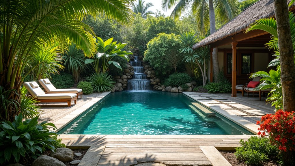 23 Creative Pool Landscaping Inspiration Ideas to Spark Your Vision vibrant greenery and blooms