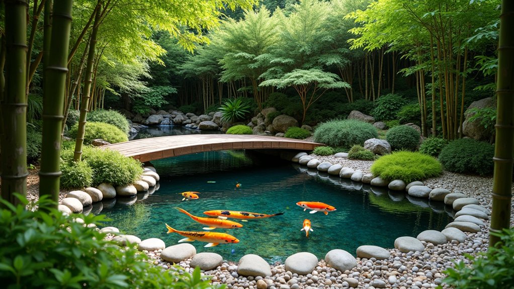 20 Peaceful Zen Pool Landscaping Ideas to Create Calm Outdoors vibrant koi pond tranquility
