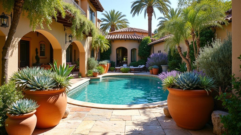 18 Trendy Pool Landscaping With Succulents That Thrive in the Sun vibrant mediterranean succulent display