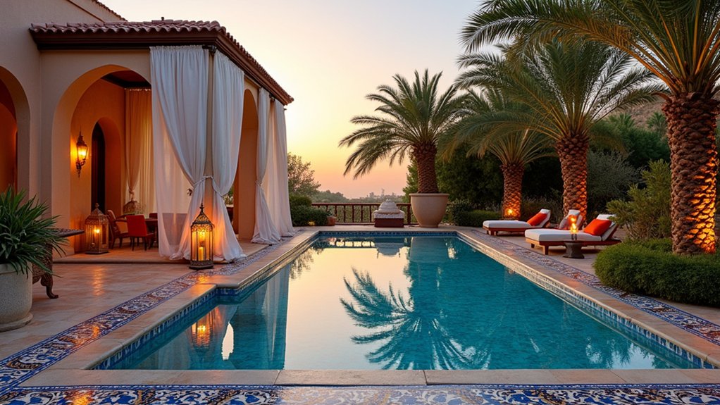 19 Charming Pool Deck With Gazebo Ideas for a Backyard Escape vibrant moroccan pool oasis