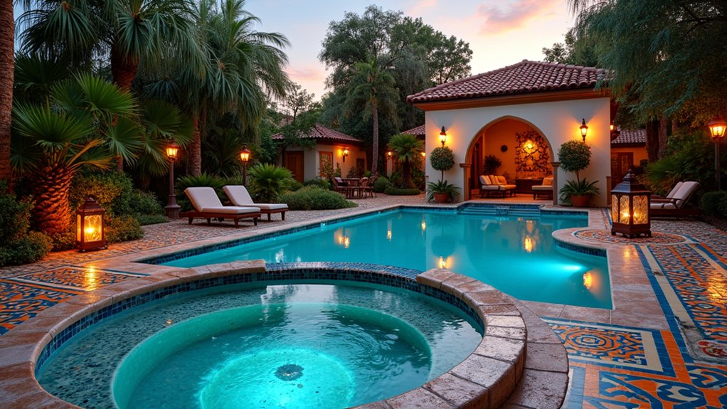 vibrant mosaic hot tub