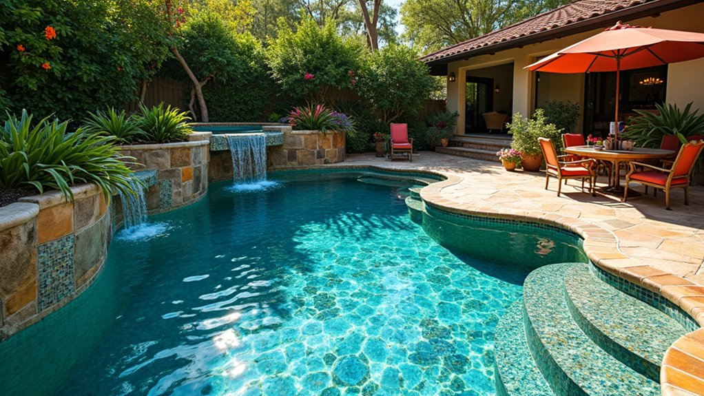 20 Creative Pool Ideas to Add Personality to Your Yard vibrant mosaic tile designs