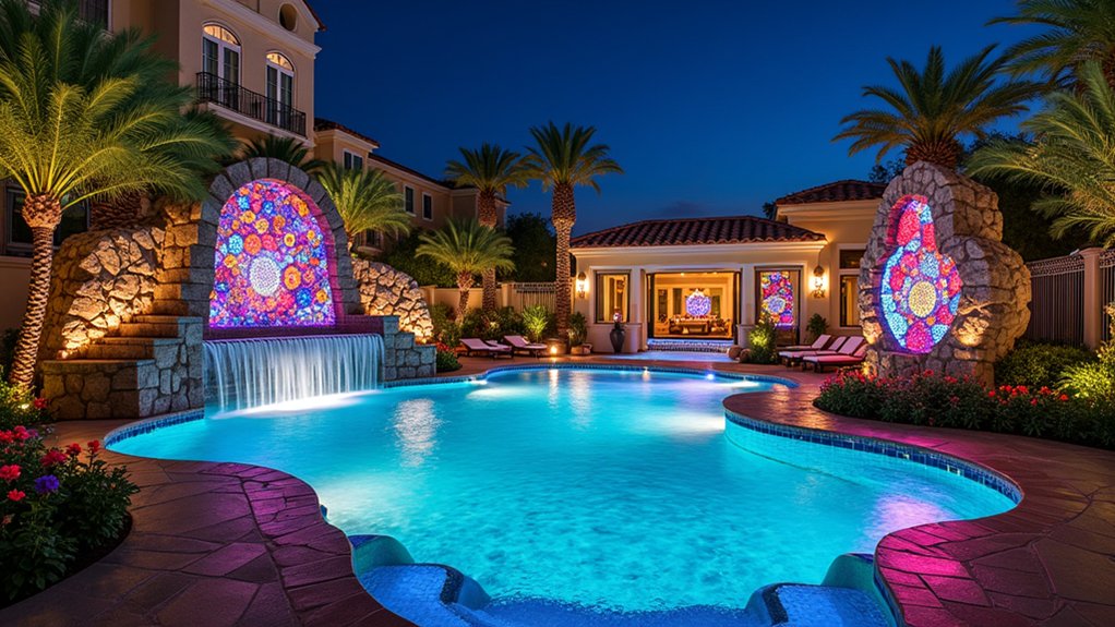 23 Flashy Las Vegas Pool Landscaping Ideas That Bring the Wow Factor vibrant outdoor art installations