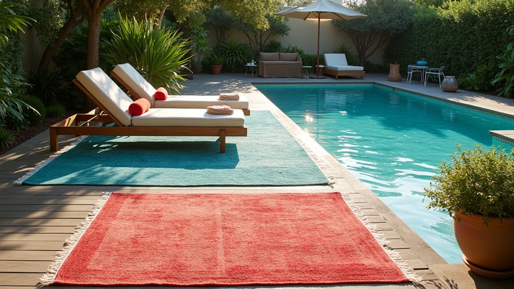 23 Creative Pool Ideas on a Budget That Still Look Luxurious vibrant outdoor rugs elevate ambiance