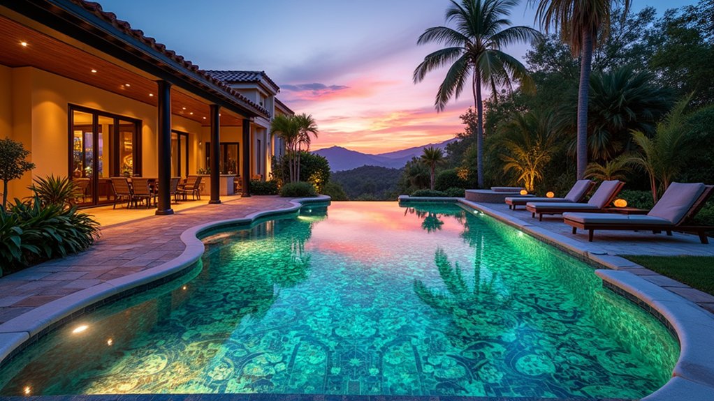 23 Luxury Pool Ideas That Turn Your Backyard Into a Resort vibrant tiled mosaic pool