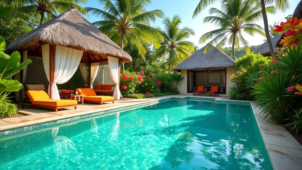23 Tropical Pool Design Ideas to Escape to Island Vibes vibrant tropical pool oasis