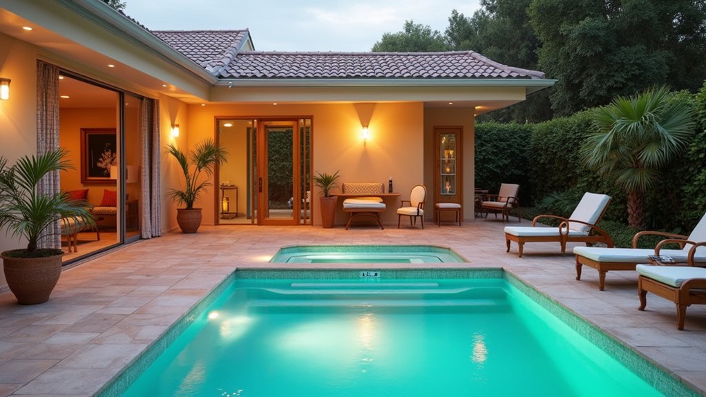 vintage elegance by pool