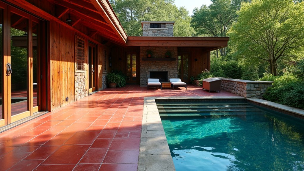 19 Trendy Pool Deck Paint Colors That Set the Mood warm nostalgic outdoor charm