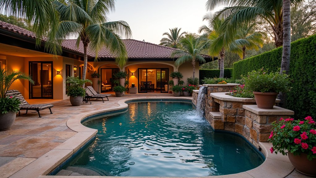 19 Fun Pool Deck Decorating Ideas to Add Personality to Your Space water features enhance tranquility