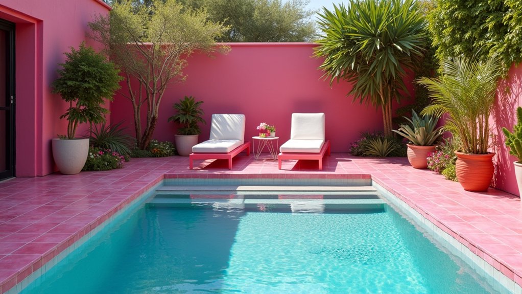 21 Fresh Pool Deck Color Ideas That Make a Statement whimsical vibrant pool paradise