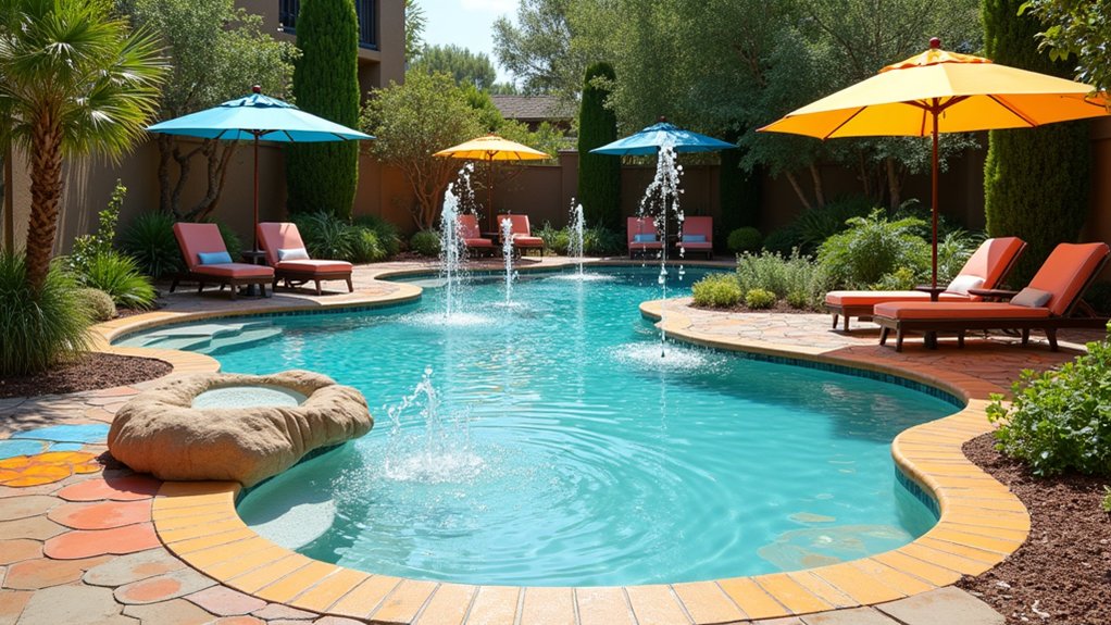 23 Pool Design Ideas With Kids Area Concepts for Family Fun whimsical water play area