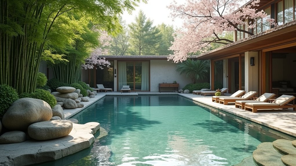 20 Resort Pool Ideas That Feel Like a Vacation at Home zen garden inspired retreat