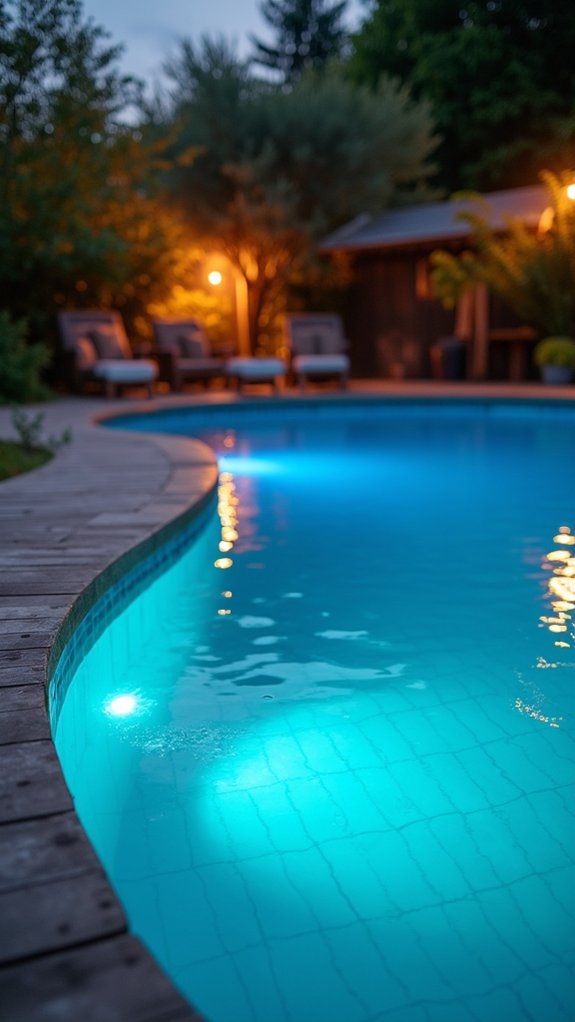 22 Bright Underwater Pool Lighting Ideas That Make Swims More Fun adjustable poolside mood lighting