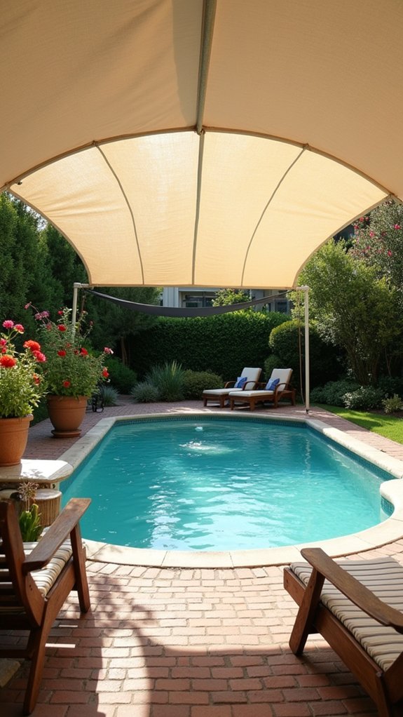 20 Practical Pool Shade Canopy Ideas For Hot Summer Days artistic arching pool canopy