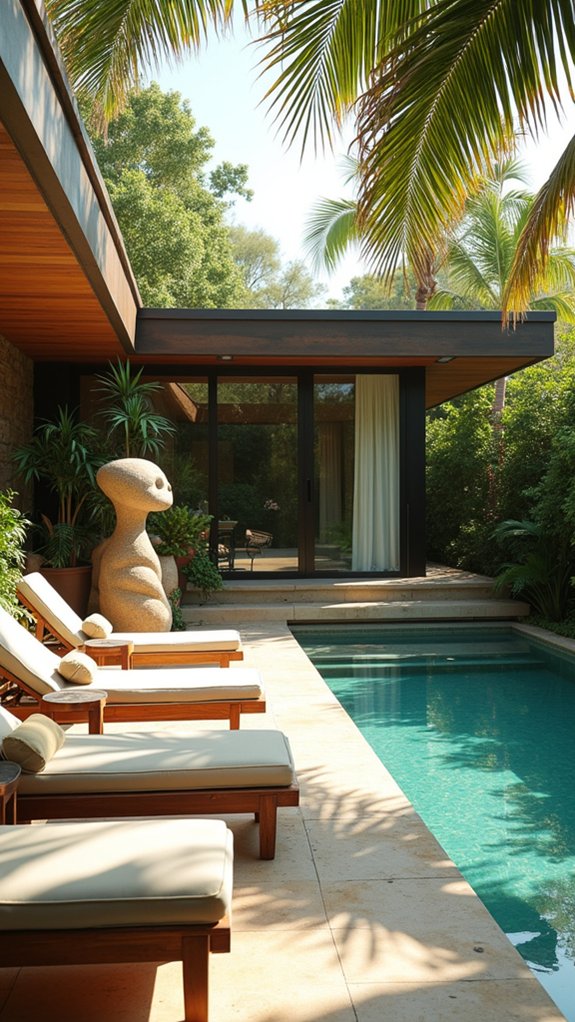 25 Luxury Pool House Ideas That Feel Like a Private Resort artistic poolside sanctuary enhancements