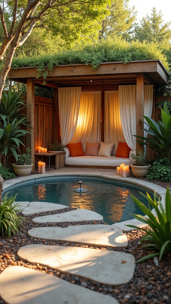 21 Clever Small Backyard Pool Cabana Ideas That Make Space Work Harder backyard mini spa retreat