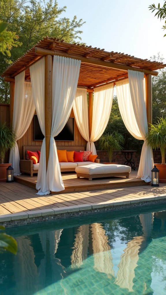 21 Trendy Pool Pergola With TV Ideas For Entertainment Outdoors bamboo pergola tropical oasis
