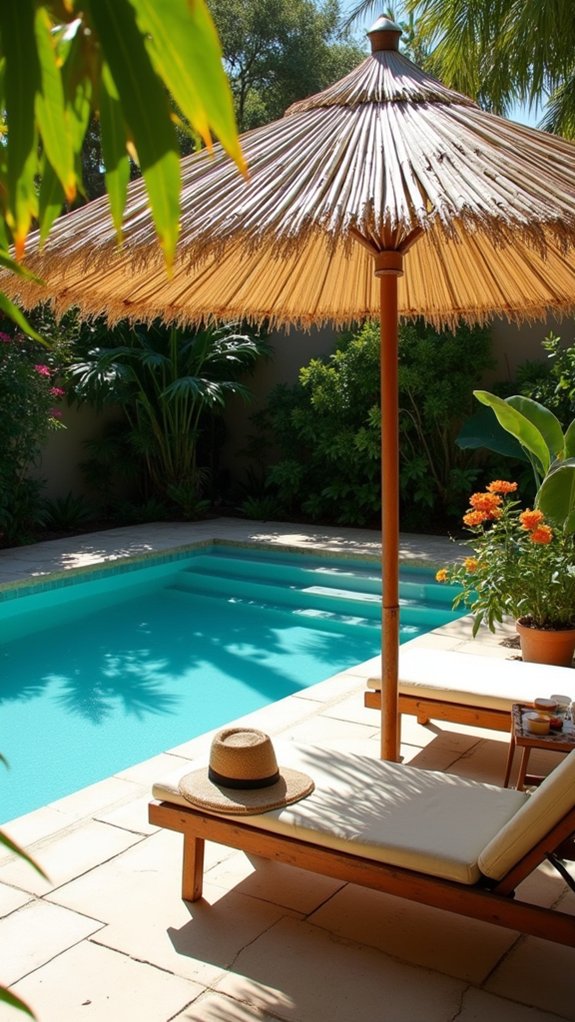 18 Easy Pool Shade Umbrella Ideas For Quick Relief bamboo umbrella for shade