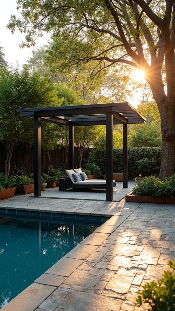 19 Modern Pool Gazebo Design Ideas With Clean Geometry bold modern poolside gazebo