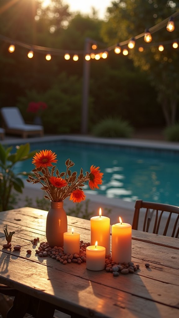 24 Fun Pool Party Lighting Ideas That Keep the Energy High candlelit elegance enhances atmosphere