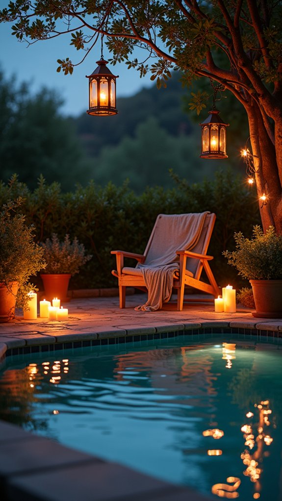 20 Inspiring Pool Lighting Design Concepts That Highlight Every Feature candlelit romantic pool ambiance