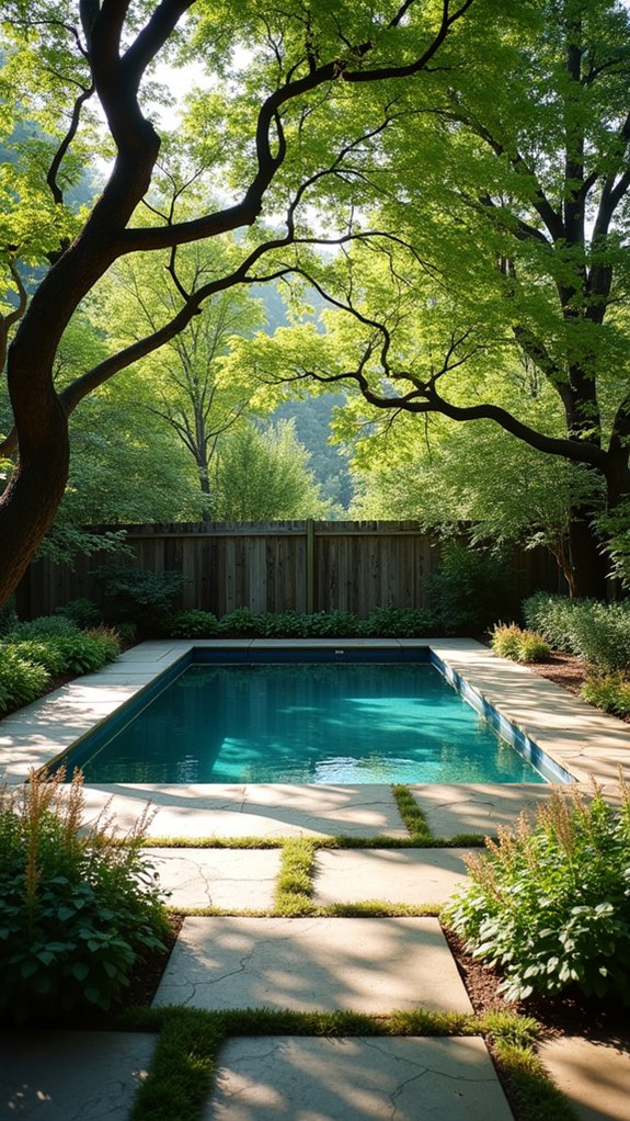 18 Natural Pool Shade Ideas That Rely on Beautiful Landscaping canopy trees provide shade