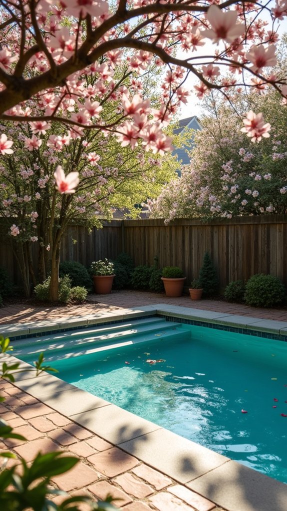 25 Shade Trees For Pool Area Ideas That Bring Cooling Greenery charming blooms vibrant foliage