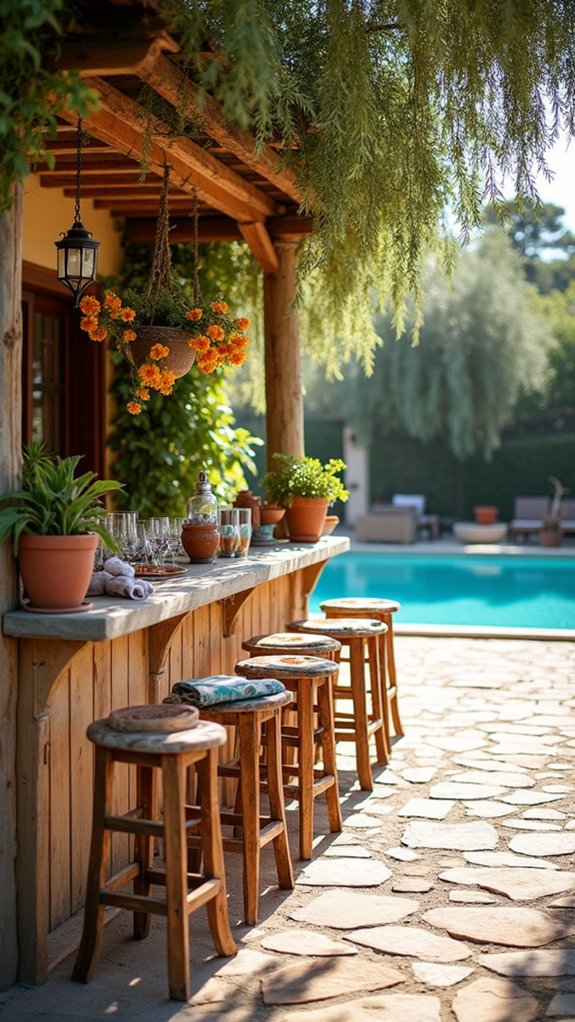 22 Mediterranean Pool House Ideas With Sun Washed Character charming mediterranean bar area