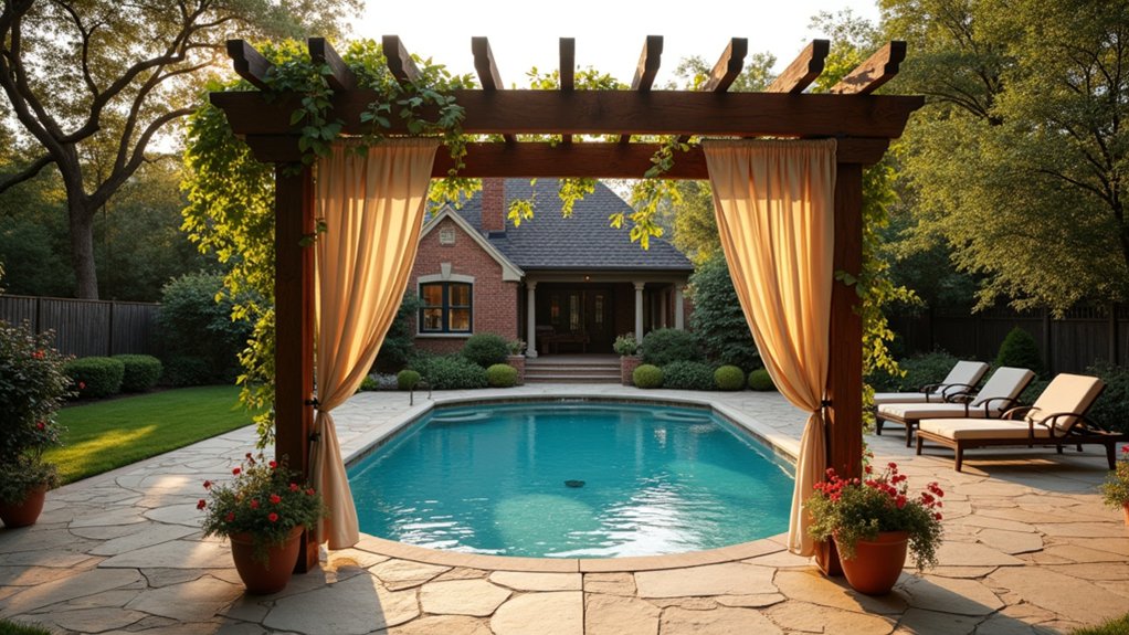 18 Charming Backyard Pool Pergola Ideas That Complete the Space charming pool pergola designs